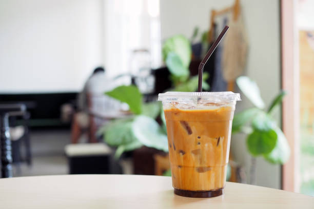 istock A plastic glass of iced coffee latte; upper layer is espresso shot and lower layer is fresh milk. 1183021585