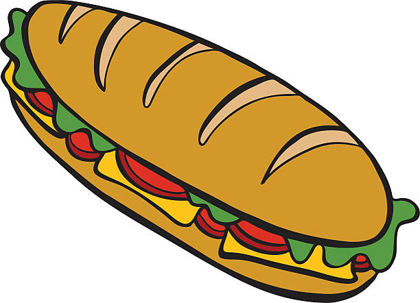 illustrazioni stock, clip art, cartoni animati e icone di tendenza di panino submarine - panino submarine