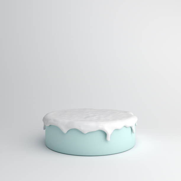 istock Winter abstract podium design creative concept product display mock up on white background. 1183026933