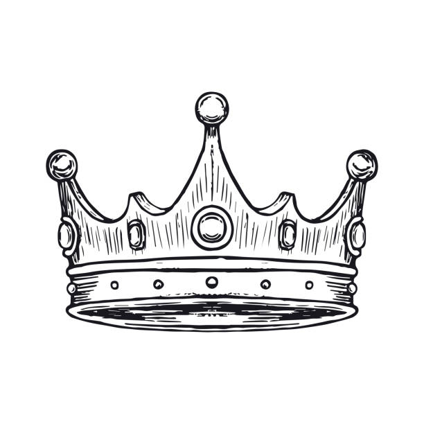 Luxury Crown Hand Drawn. Vector illustration isolated on white background. vector Crown Hand Drawn. Vector illustration isolated on white background. vector illustration chief of staff stock illustrations