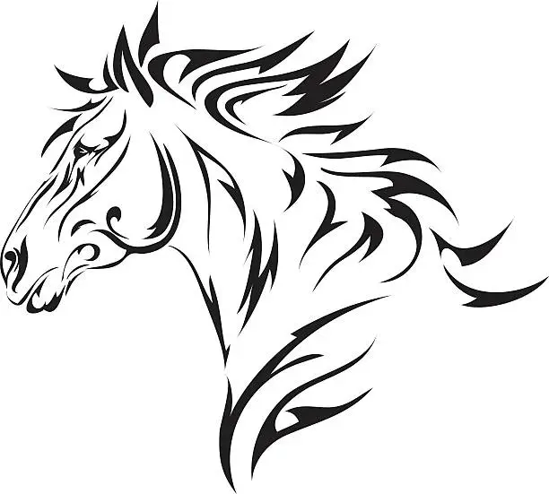 Vector illustration of Tribal Style Horse