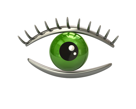 Green Eye Icon 3d illustration isolated on white background