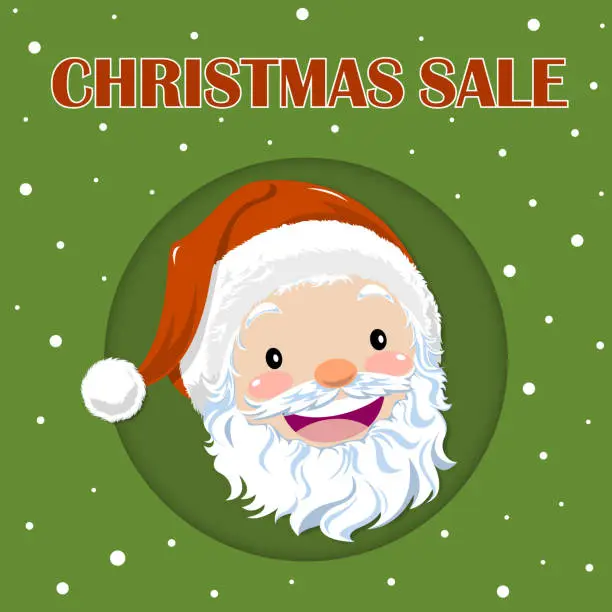 Vector illustration of Santa Claus Christmas Sale