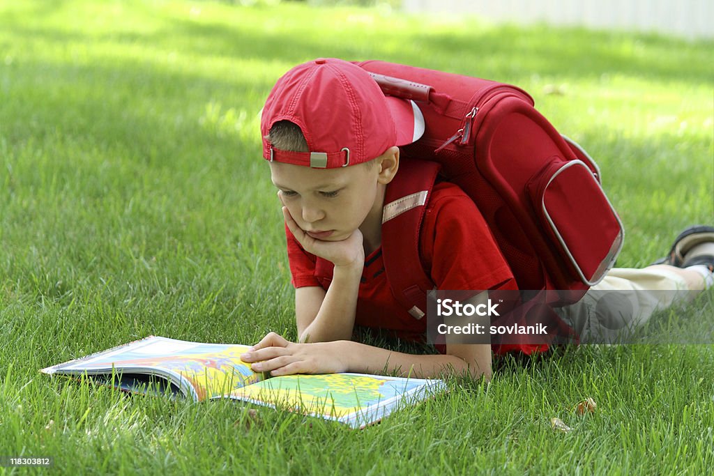 Junge lesen - Lizenzfrei Akademisches Lernen Stock-Foto