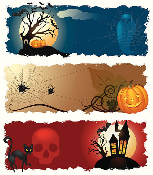 Halloween banners vector art illustration