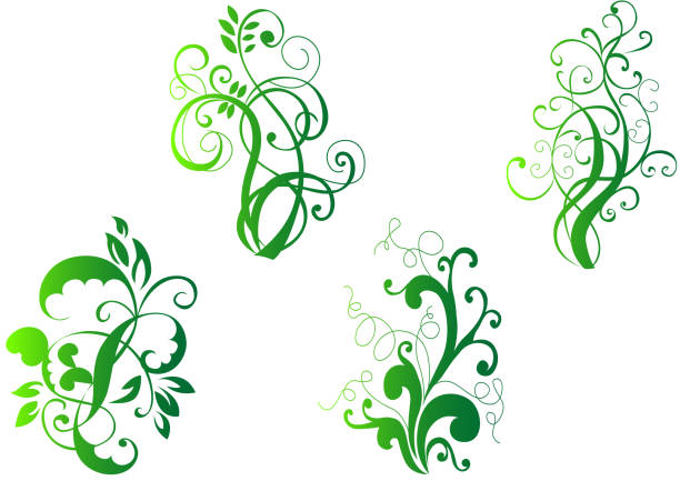 blumen symbole - floral pattern decor art backgrounds stock-grafiken, -clipart, -cartoons und -symbole