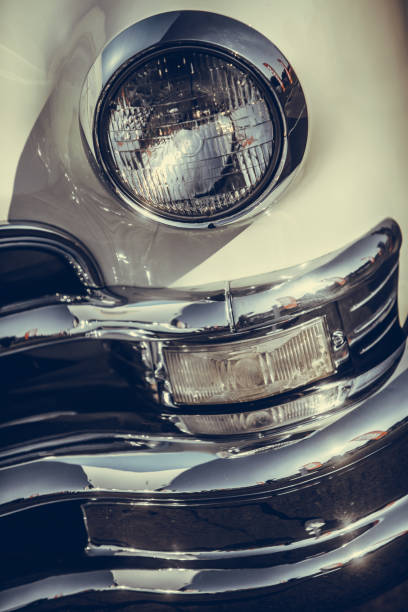 istock Headlight of a vintage classic car 1183043063