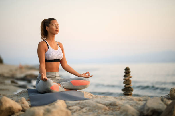 istock Achieving spirituality and mindfulness with Yoga exercises! 1183048036