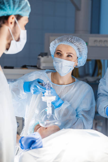istock Pre oxygenation for general anesthesia. Surgery equipment 1183048877