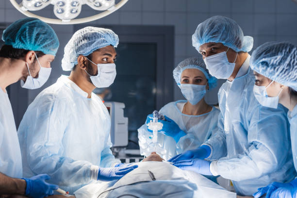 istock Pre oxygenation for general anesthesia. Surgery equipment 1183048974