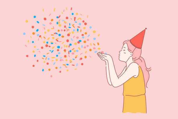 illustrazioni stock, clip art, cartoni animati e icone di tendenza di concetto di buon compleanno per bambini. - mirth