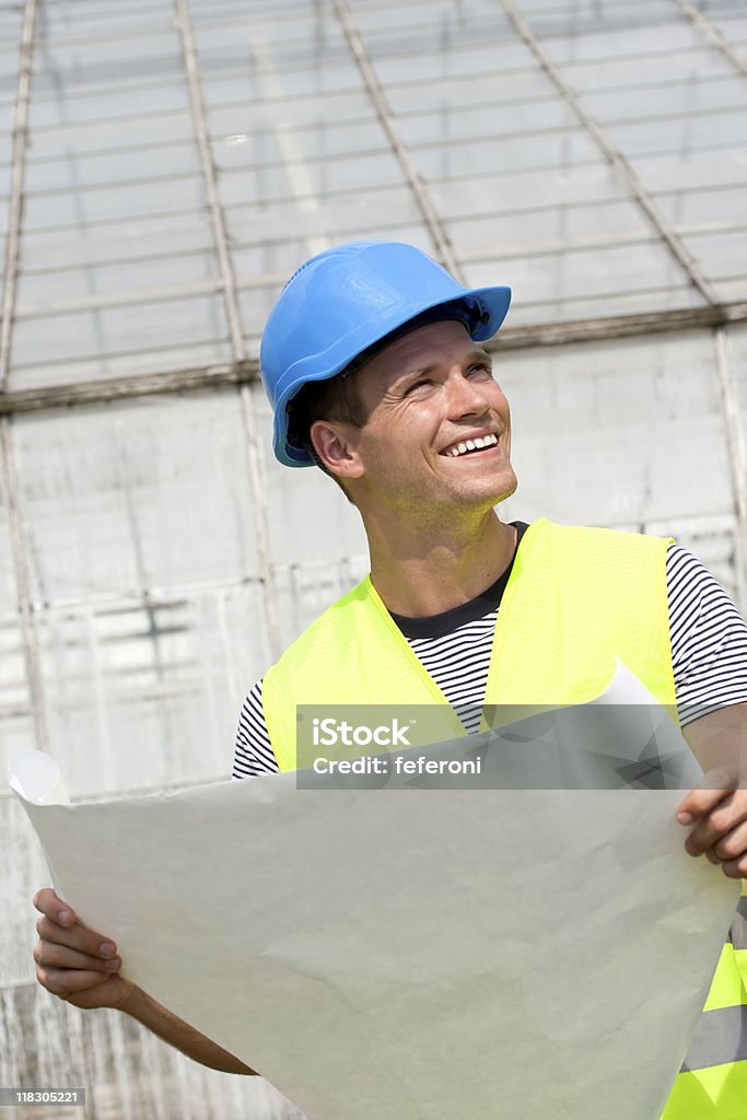 Lächelnder, junger Architekten - Lizenzfrei Arbeiten Stock-Foto