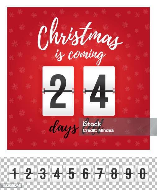 Weihnachten Kommt Noch 24 Tage Stock Vektor Art und mehr Bilder von Weihnachten - Weihnachten, Countdown, Adventskalender