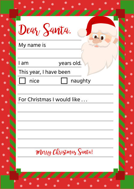 Christmas letter from Santa Claus template. Christmas letter from Santa Claus template. layout in A4 size. Vector illustration. santa letter stock illustrations