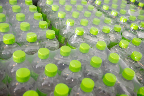 istock Packed group of half liter water bottles 1183062379