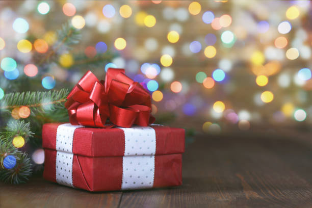 istock Christmas decoration and christmas present (wood) 1183068565
