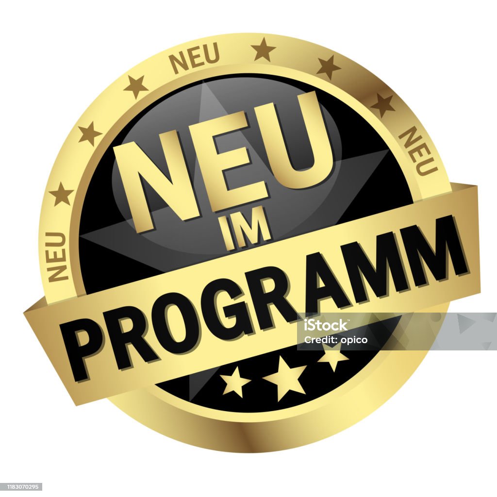 Button With Banner New In Programm Stock Illustration - Download Image ...