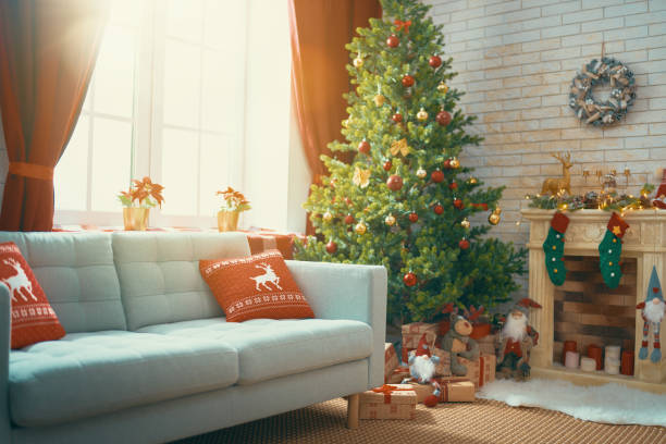 istock room decorated for Christmas 1183070489