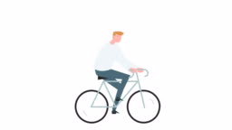 Flat Cartoon Colorful Man Character Animation Male Ride Bike Fast Cycling  Situation Stock Video - Download Video Clip Now - iStock