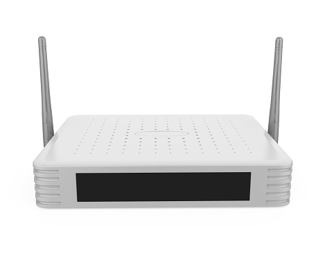 Wireless Wifi Router isolated on white background. 3D render