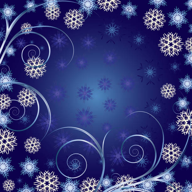 Blue Christmas greetings card, New Year background, part 1 vector art illustration