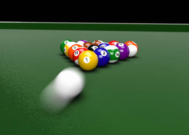 istock American Pool Billiards Balls Table Set Up 3D Render 1183074577