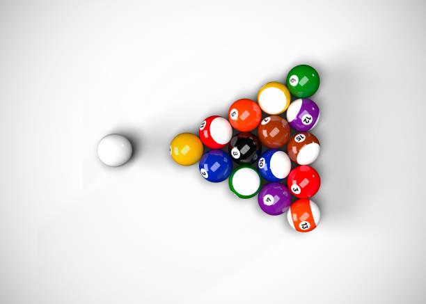 istock American Pool Billiards Balls Table Set Up 3D Render 1183074809