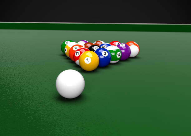 istock American Pool Billiards Balls Table Set Up 3D Render 1183074898