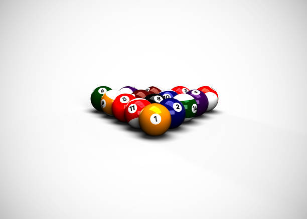 istock American Pool Billiards Balls Table Set Up 3D Render 1183074995