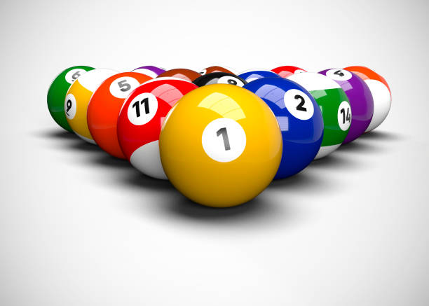 istock American Pool Billiards Balls Table Set Up 3D Render 1183076180