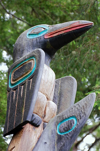 istock raven detail on totem pole 118307752