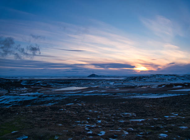 istock Sunset over Lake Myvatn in Winter 1183077988