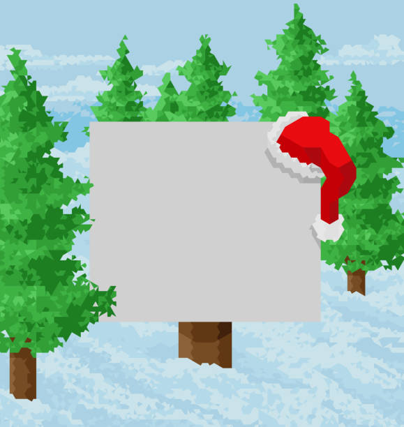 크리스마스 눈 산타 모자 추상 기하학적 기호 - chris snow stock illustrations