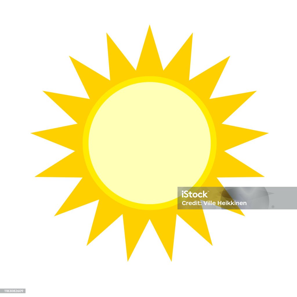 Mặt Trời Phẳng Phong Cách Biểu Tượng Thời Tiết Và Ánh Nắng Mặt ...