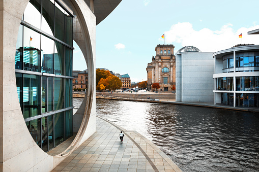 Berlin Urban Skyline and Spree River