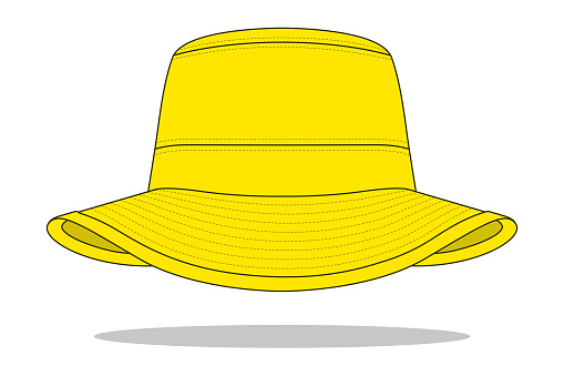 Yellow Bucket Hat Vector for Template