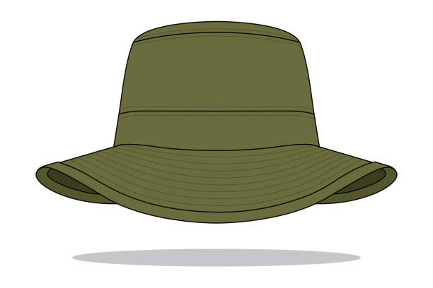 Army Bucket Hat Vector for Template Jungle Hat bucket hat stock illustrations