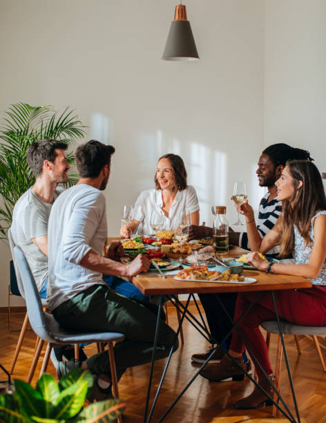 Friends Enjoying Lunch at Home
