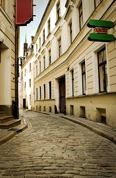 istock Empty street in the old center, Riga, Latvia 118309322