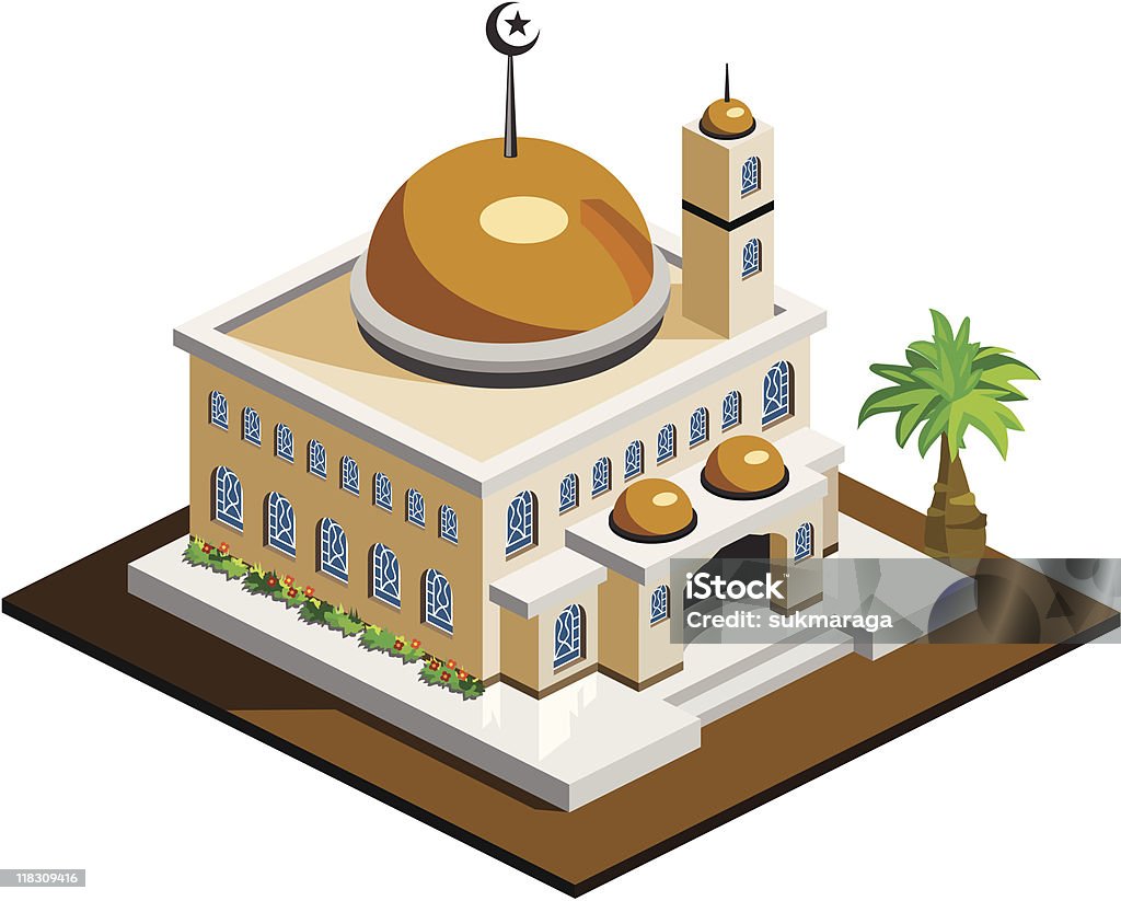 Icône Isométrique Mosquée - clipart vectoriel de Allah libre de droits