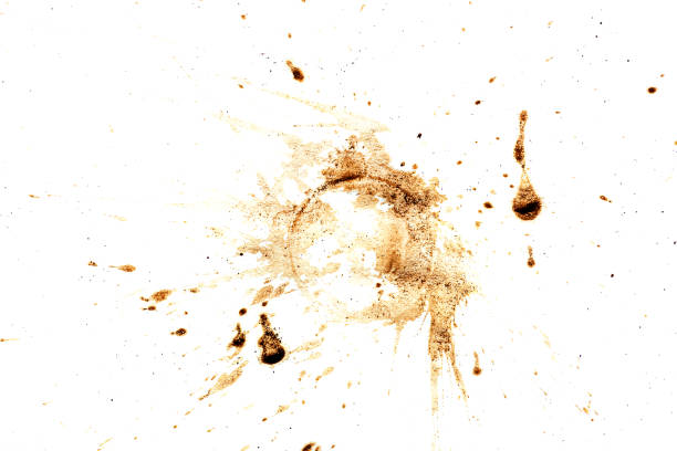 coffee stain isolated on white stock photo
