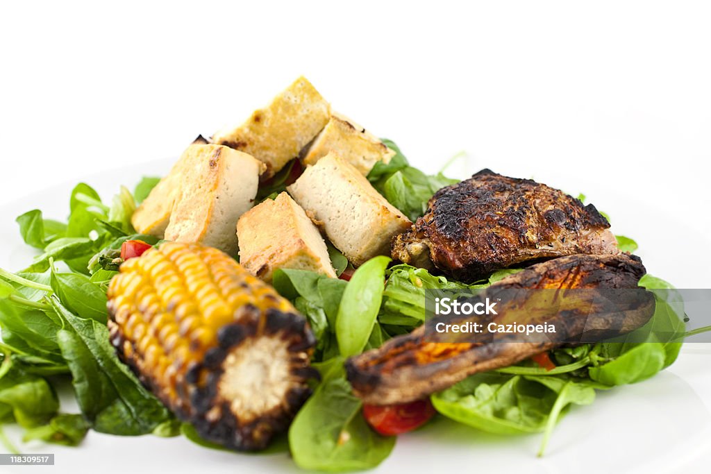 Barbecue-Hühnchen-Gericht - Lizenzfrei Freisteller – Neutraler Hintergrund Stock-Foto
