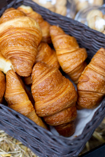 istock Croissants in a basket close-up 1183095530