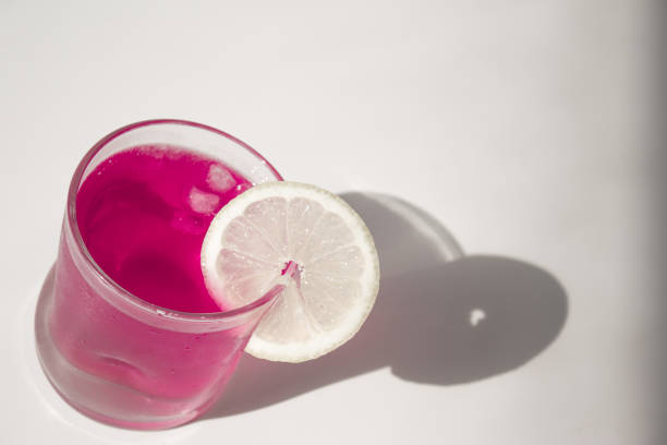 Beet drink with lemon. Red color