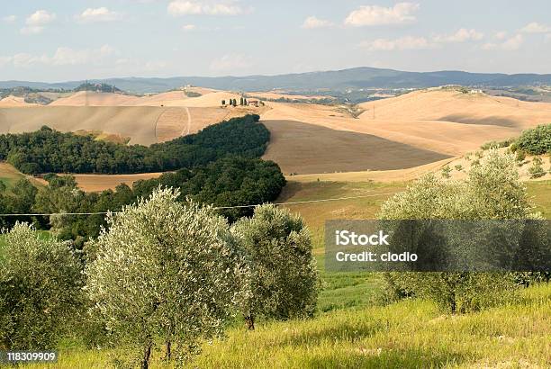 Creta Senesi Paisagem Em Val Dorcia Toscana Siena - Fotografias de stock e mais imagens de Agricultura