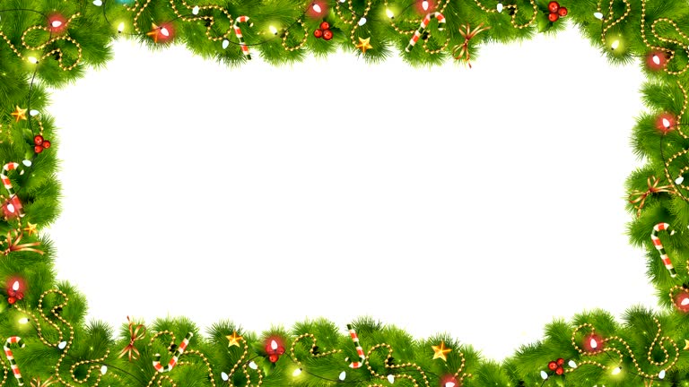 Christmas or New Year cascade magic frame