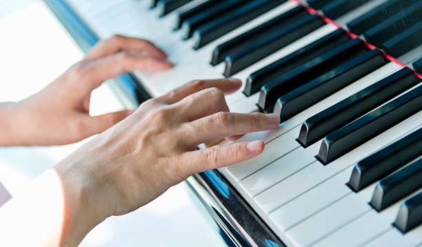 istock Woman hands playing piano 1183103465
