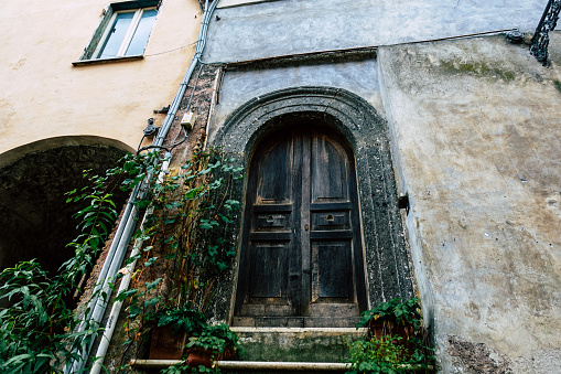 Wooden antique door in Dubrovnik, Croatia