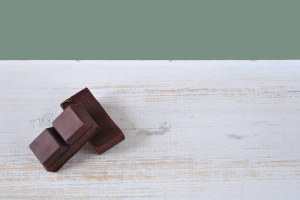 istock Dark Chocolate Bars on White Wooden with Copy Sapce 1183106319