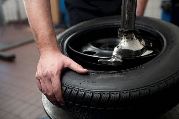 istock Close up of a tire change process 118310756